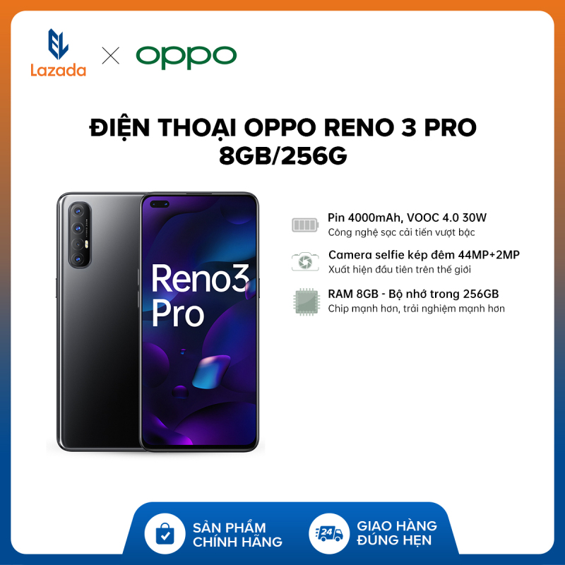 TRẢ GÓP 0% Điện thoại OPPO Reno 3 Pro (8GB/256GB) + Tai nghe Oppo Enco W31 + Ốp lưng - Hàng chính hãng bảo hành 12 tháng