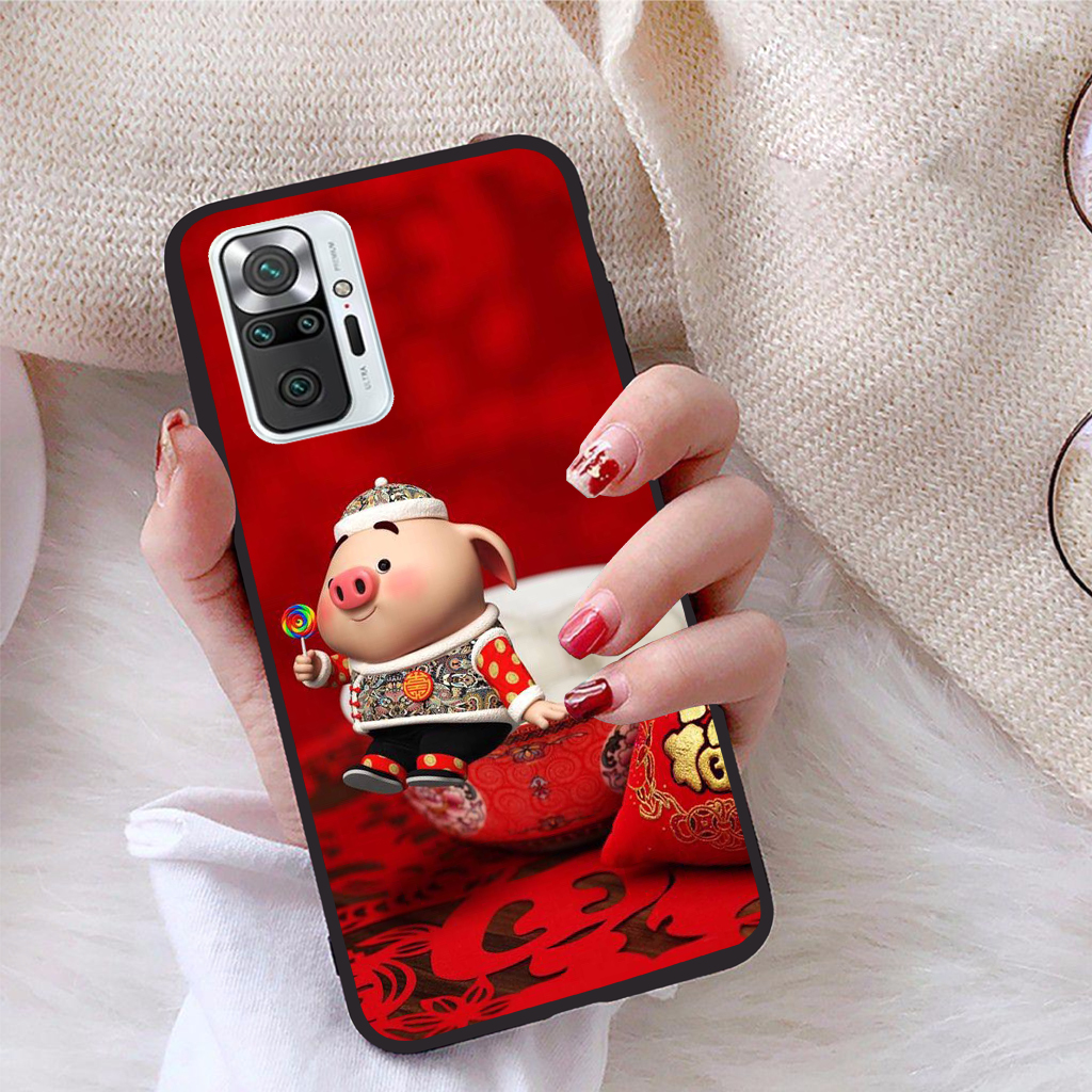Ốp lưng xiaomi redmi note 10 pro max viền dẻo tpu bst pig cute