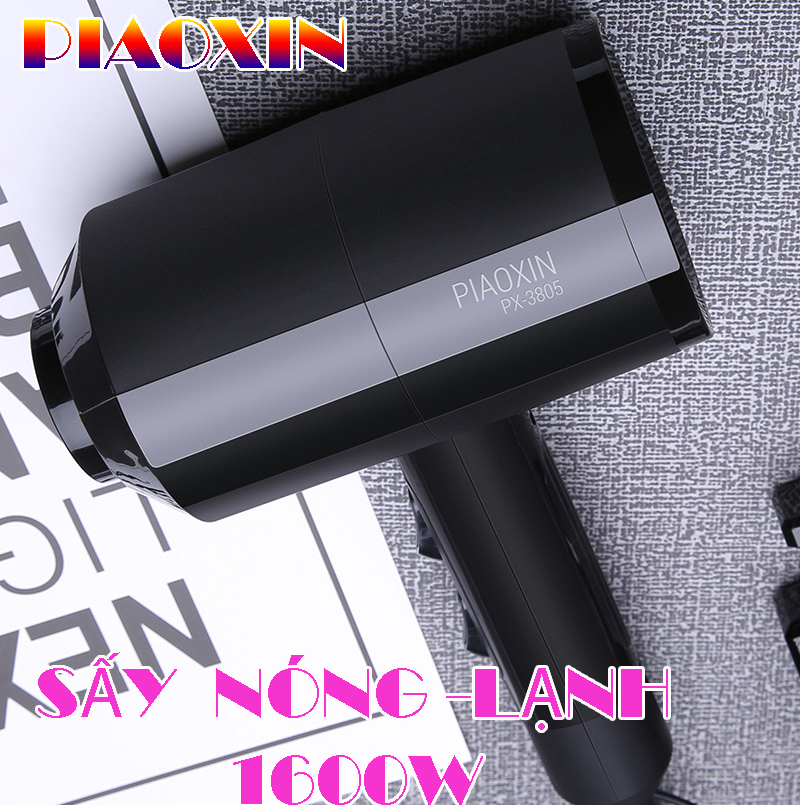 Máy sấy tóc nóng lạnh piaoxin px-3805 công suất lớn 1600w 5 chế độ sấy tóc linh hoạt