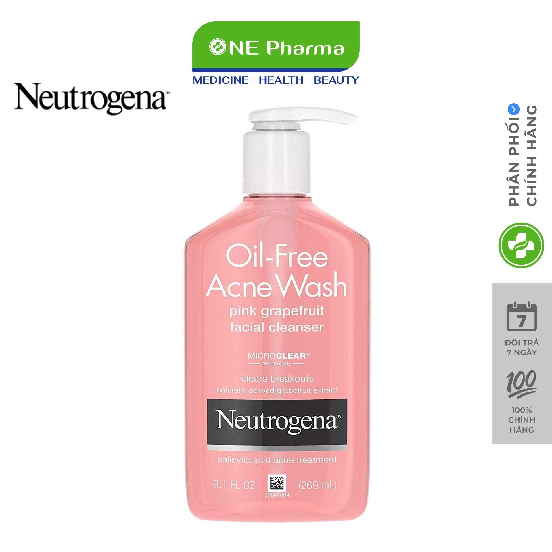 Sữa Rửa Mặt Cho da Mụn Neutrogena Clean 269ml
