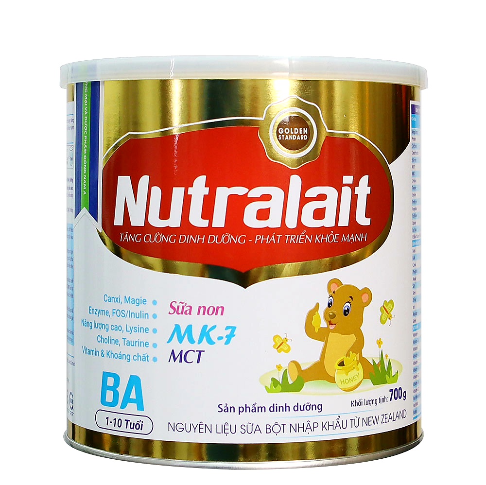 Combo 2 lon sữa bột Nutralait BA 700g [Cho trẻ 1_10 tuổi]