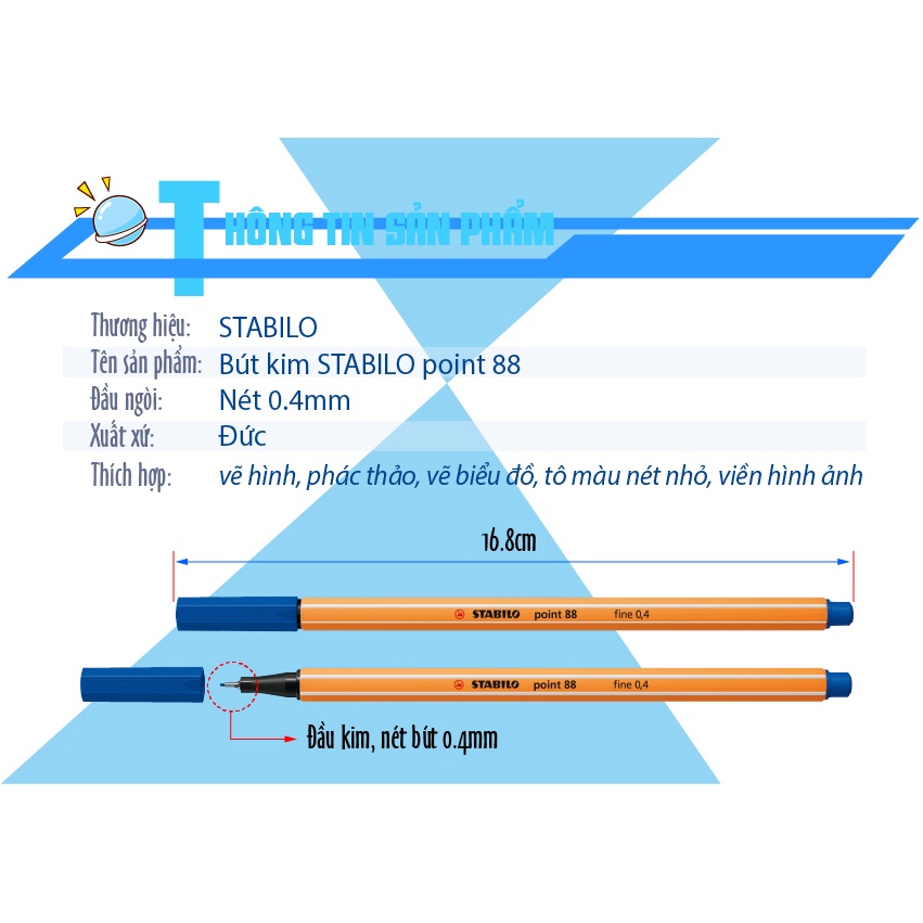 Bộ 10 Bút kim STABILO Point 88 0.4mm