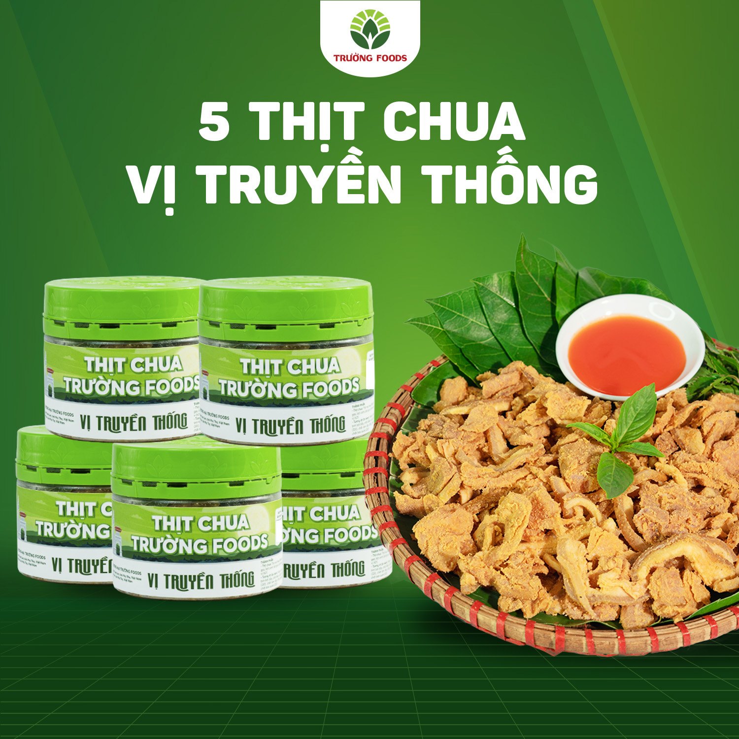 Combo 5 hộp thịt chua truyền thống trường foods 180g/hộp