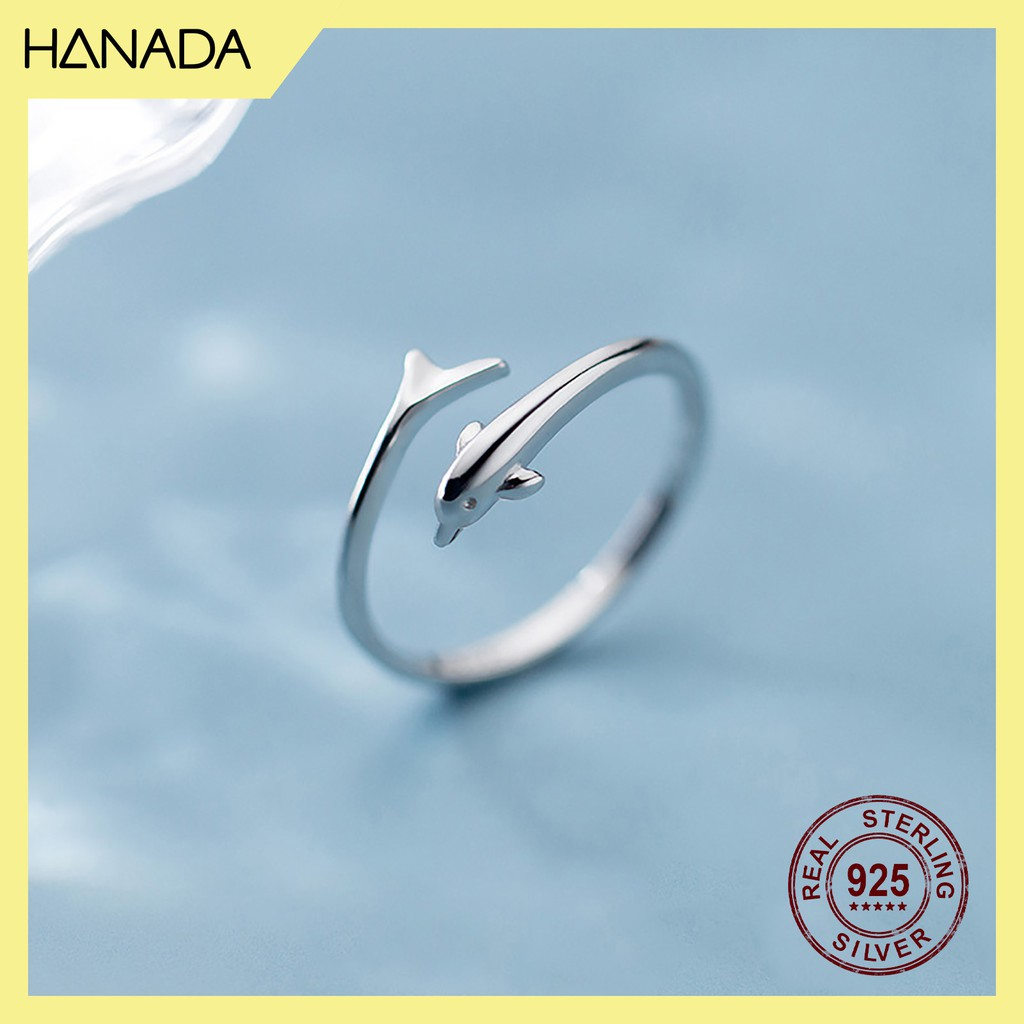 Nhẫn Bạc 925 Hanada 0639 Cá Heo Freesize