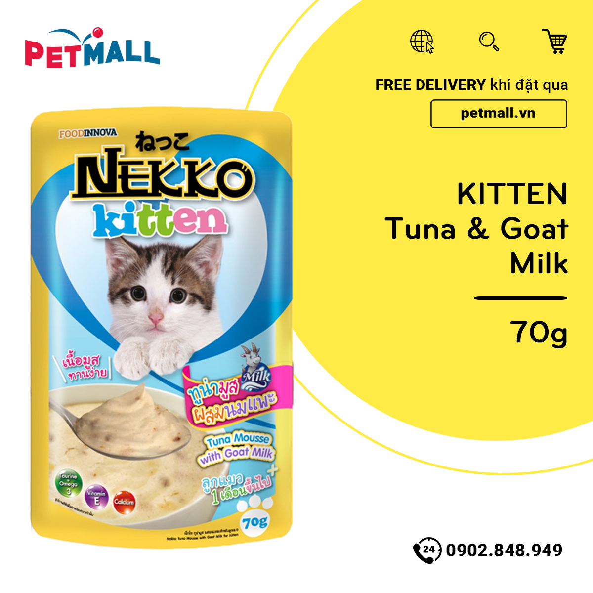 Combo 48 gói 70g - Pate mèo NEKKO Kitten - Mix vị Petmall