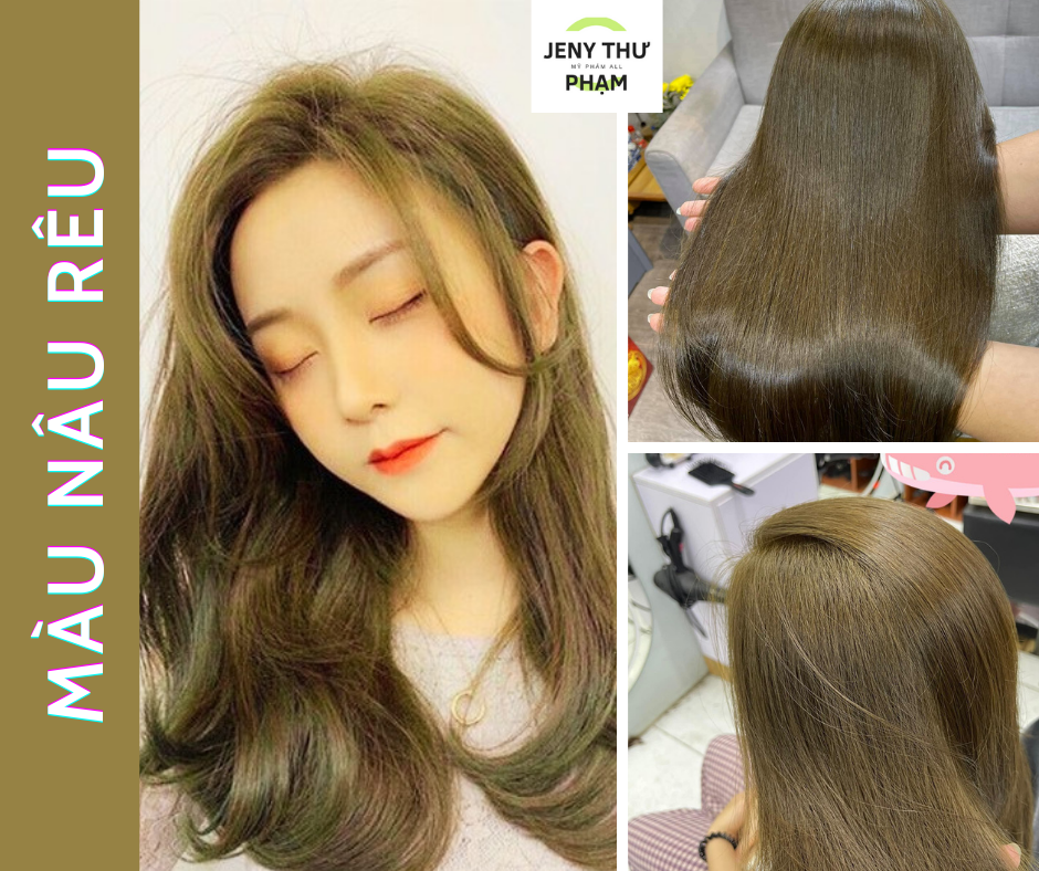 Màu nhuộm nâu rêu- không cần tẩy - 1 đập ăn ngay.