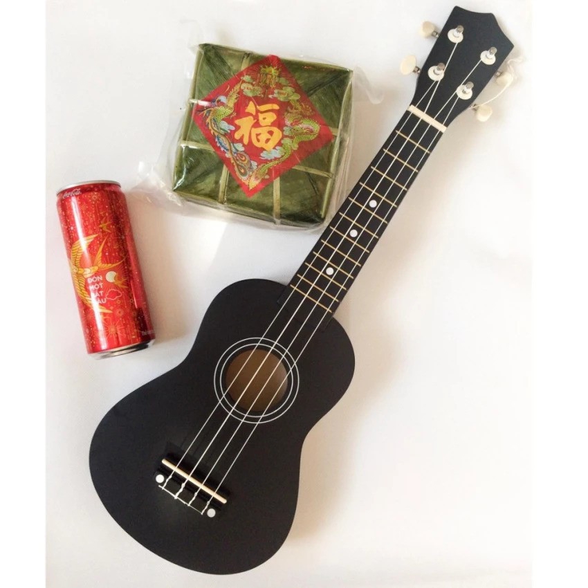 Đàn Ukulele Soprano màu trơn 21 đen - HÀNG CÓ SẴN