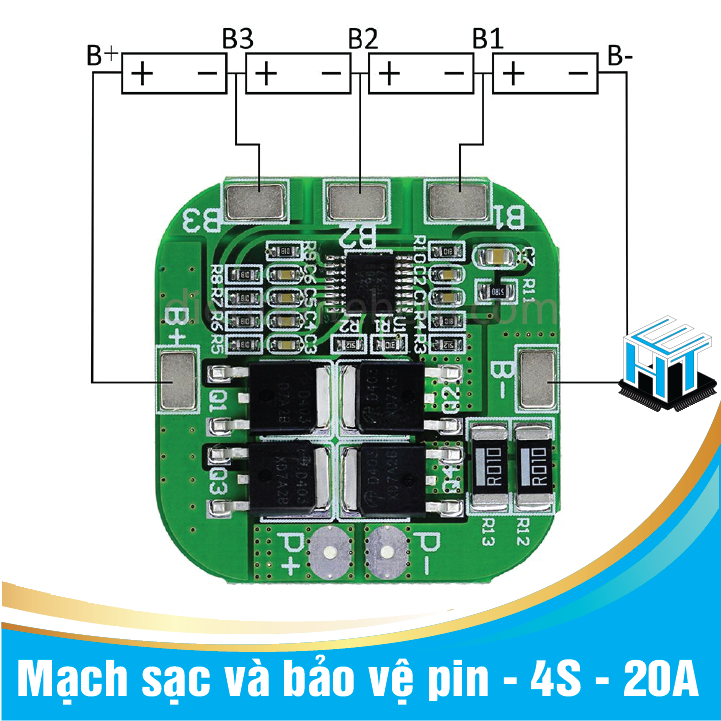 Mạch sạc và bảo vệ pin - 4S - 20A