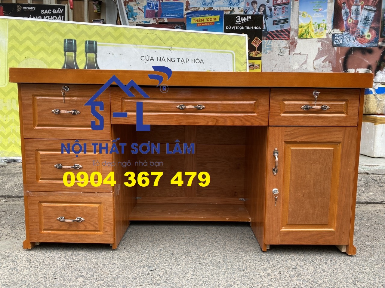 BÀN LÀM VIỆC GỖ SỒI CAO CẤP- BÀN ĐẸP