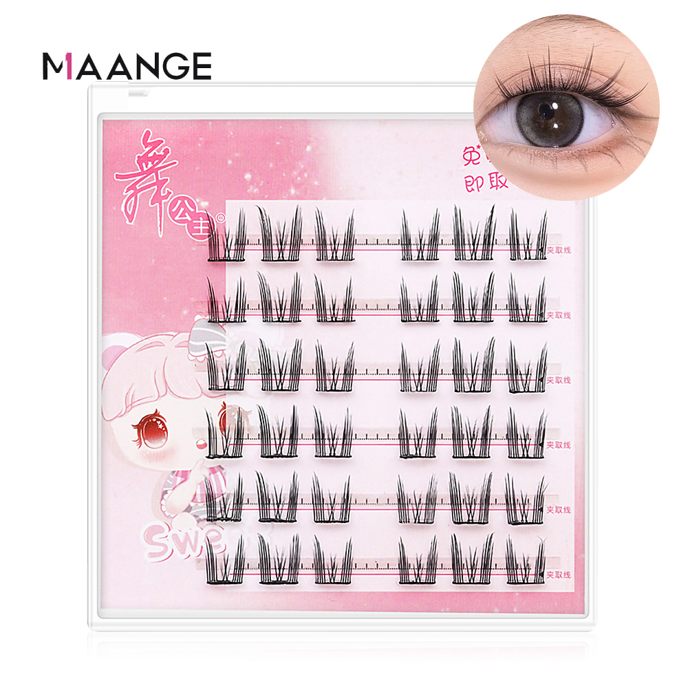 Lông mi giả MAANGE mi giả cụm tự nhiên, không cần keo để cài đặt