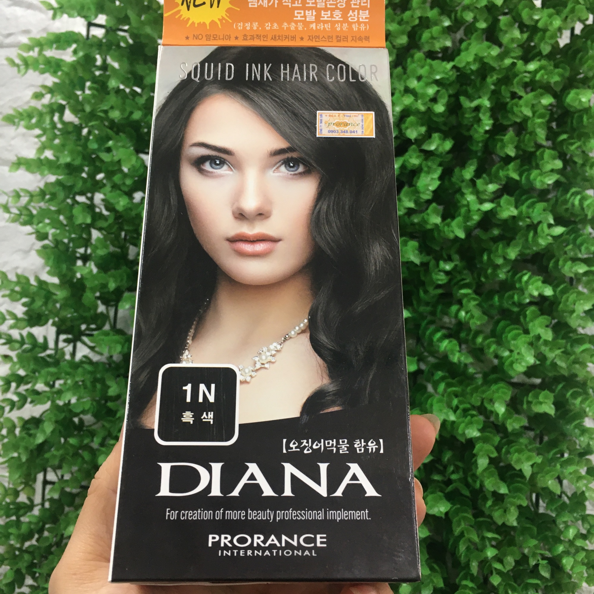 THUỐC NHUỘM TÓC ĐEN THẢO DƯỢC 1N/BLACK  DIANA CHÍNH HÃNG