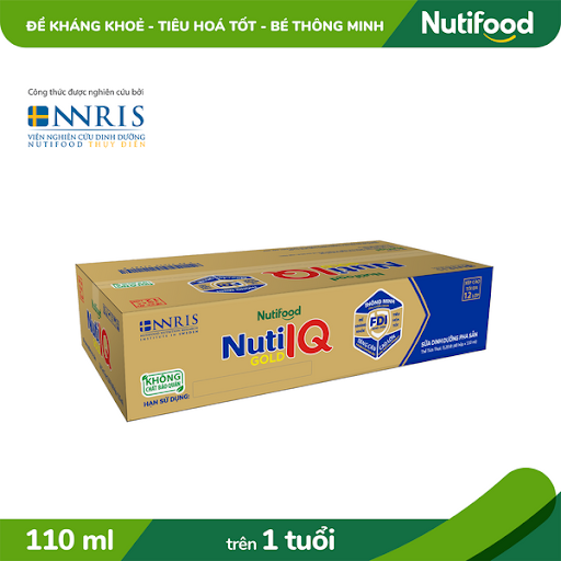 Sữa bột pha sữa Nuti IQ Gold thùng 110ml 48 hộp