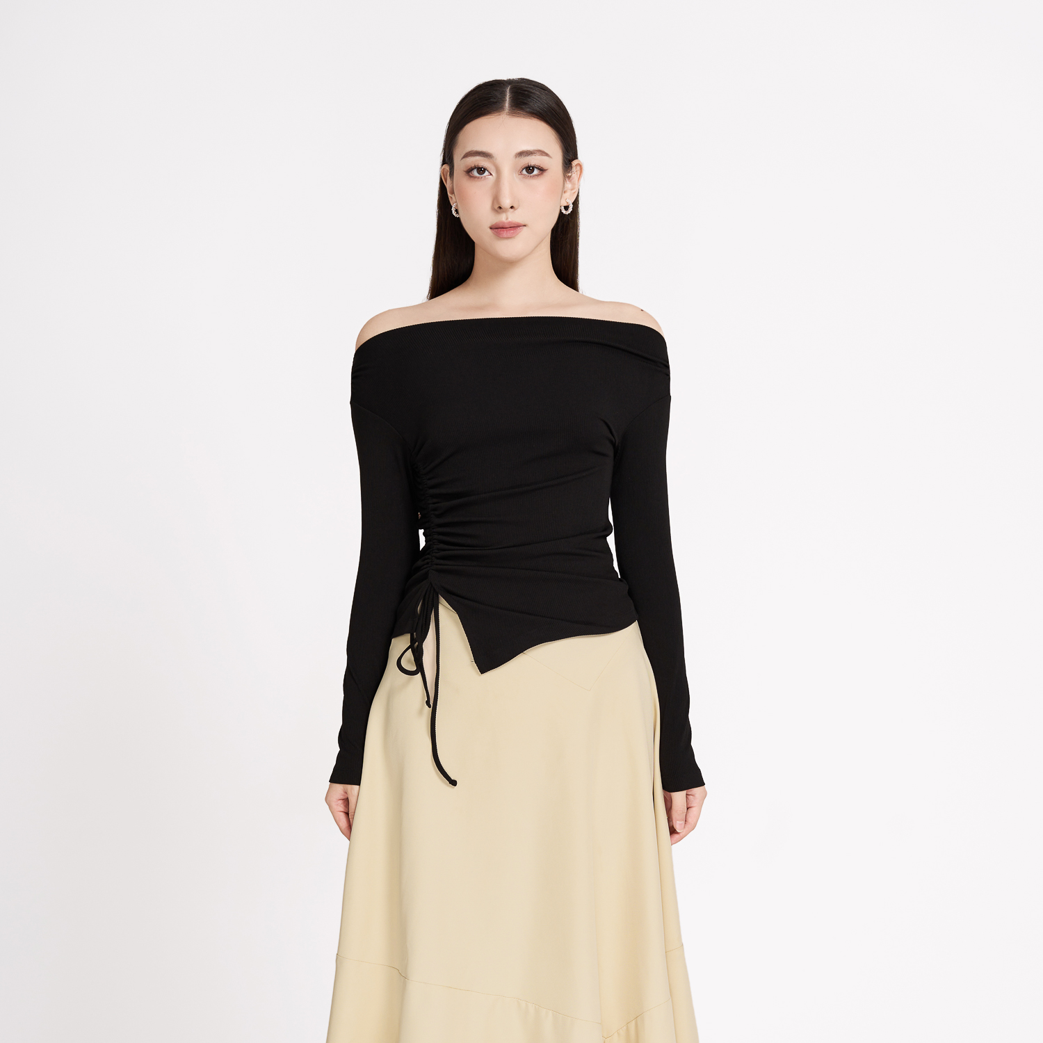 Chân váy midi xòe rã kiểu Maybi