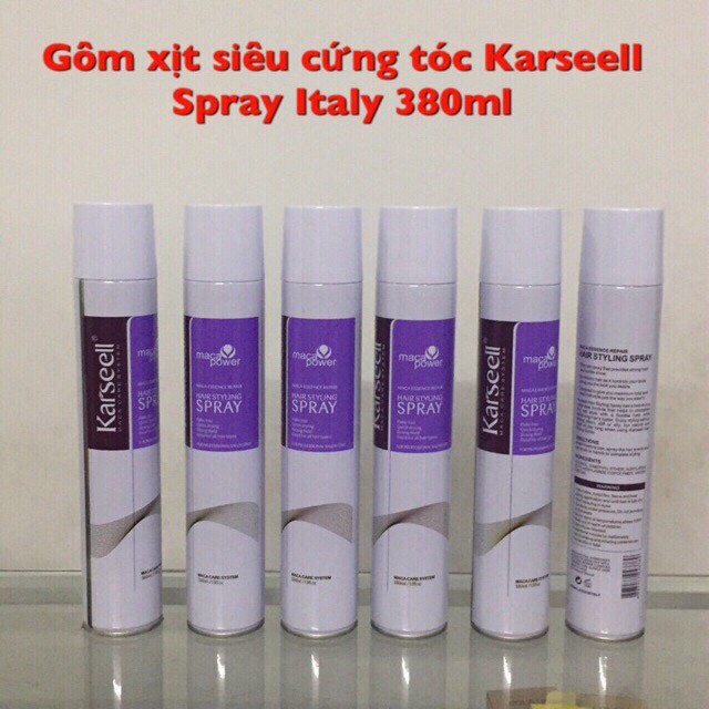 Gôm xịt cứng tóc Karseell Spray Italy 380ml