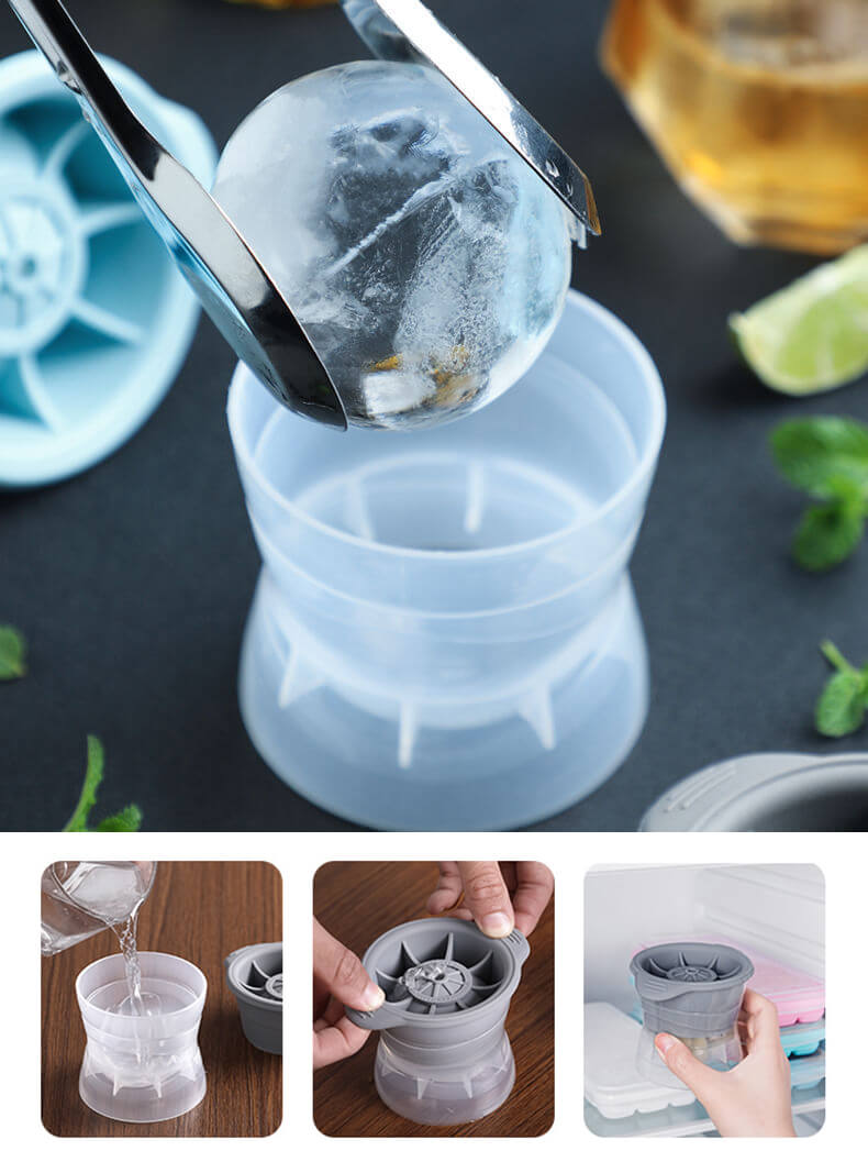 Khuôn Làm Đá Viên Tròn 6cm Tan Chậm Tiện Lợi (Dùng uống sâm panh, Đồ uống có ga ....)