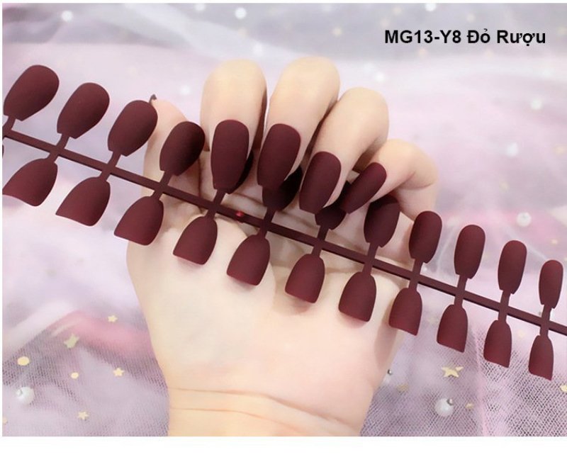 Hộp 24 nail giả Amoca móng tay giả màu lì nghệ thuật thiết kế nhiều kiểu độc đáo MG13