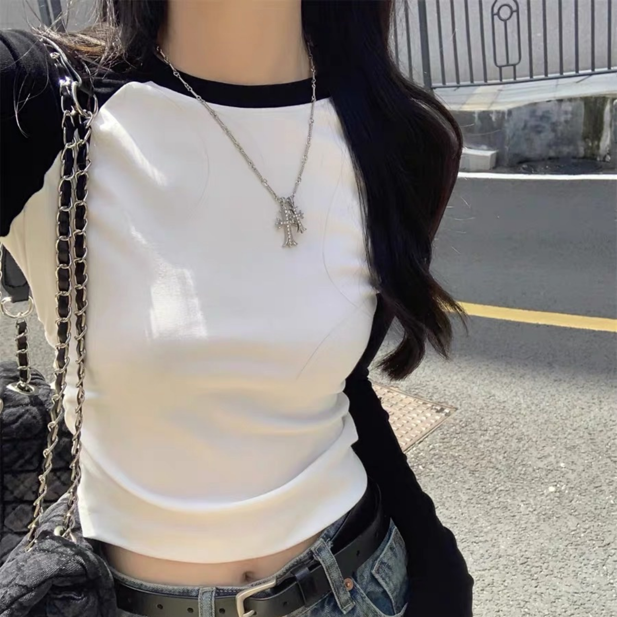 Áo thun raplan dài tay A43 form thường ôm body tôn dáng