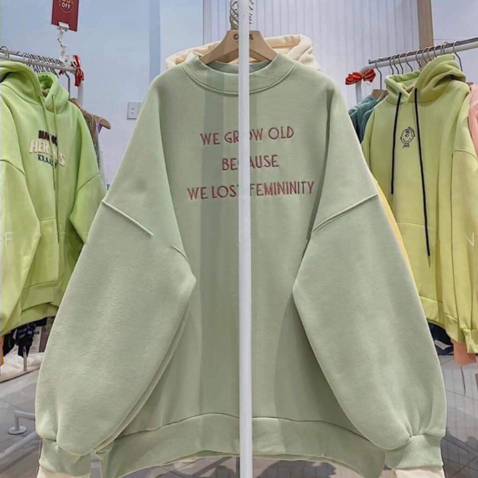 LAZ [HOTTREND ]ÁO nỉ sweater cổ trụ in chữ tiếng anh (trọng lượng từ 36kg đến 60kg )