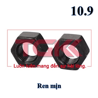 Đai ốc thép đen 10.9 ren mịn (M10-M18)
