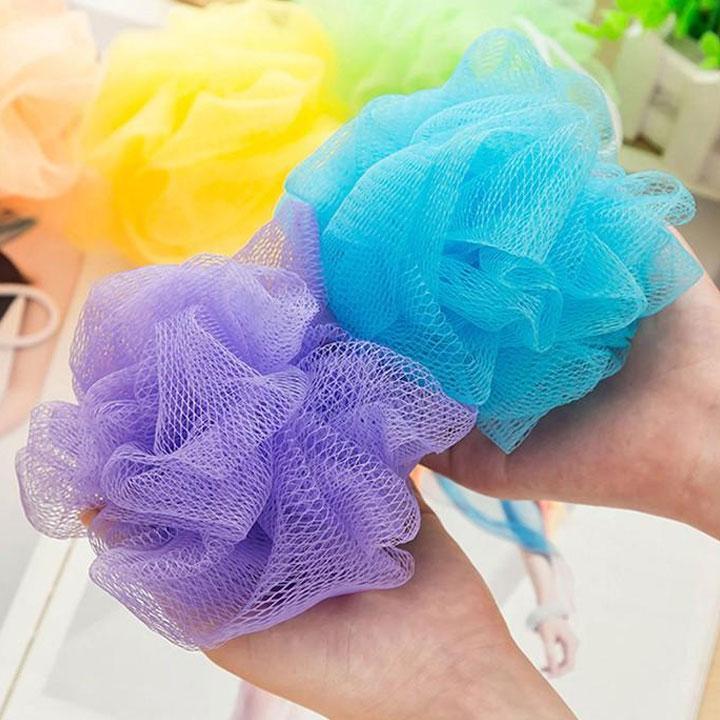 Bông tắm tròn size 10*10cm mềm mịn  có ảnh thật