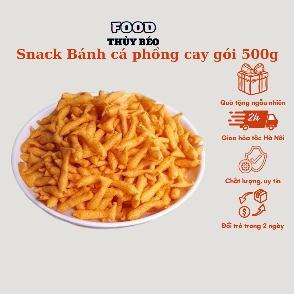 Snack bánh cá phồng cay gói 500g
