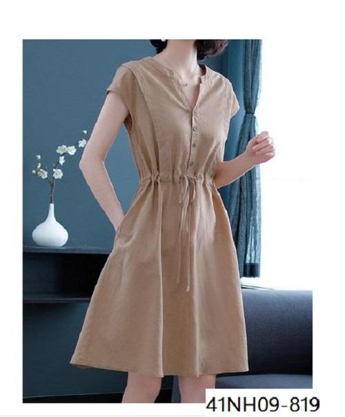 NH09-819-ĐẦM CỔ TIM RÚT EO 3 MÀU S-6XL