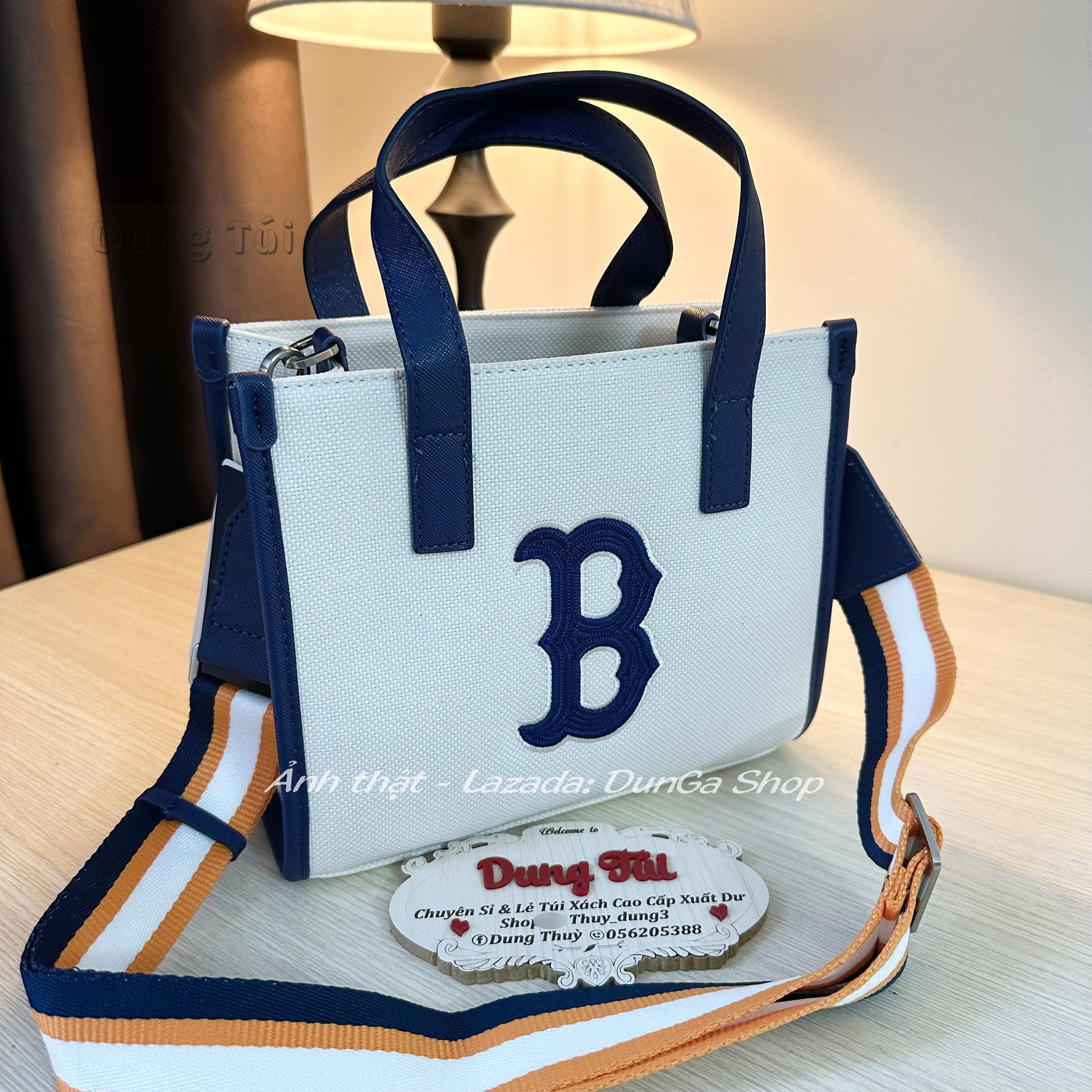 Túi đeo chéo quai xách basic canvas tote size 23 (đen / nâu / xanh)