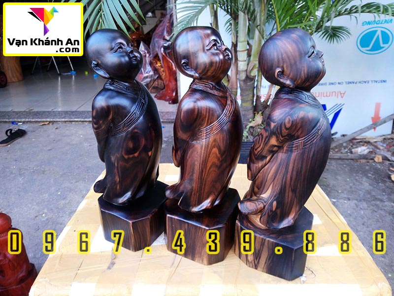 Tượng Chú Tiểu Tùy Duyên An Nhiên - Tượng Phong Thủy - Trang Trí Nhà Cửa Decor - Quà Tặng Để Bàn Làm Việc - Tượng Gỗ Đẹp - Pháp Duyên Shop