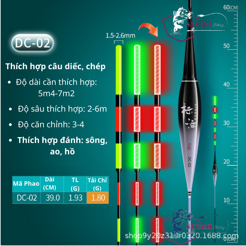 [Kèm Pin] Phao Câu Đài Ngày Đêm Thần Nhãn 2024 Nano cao cấp siêu nhạy, chất lượng sáng tốt, độ cân bằng cao, tăm phao dẻo dai, độ kín nước tốt  -SANAMI FISHING
