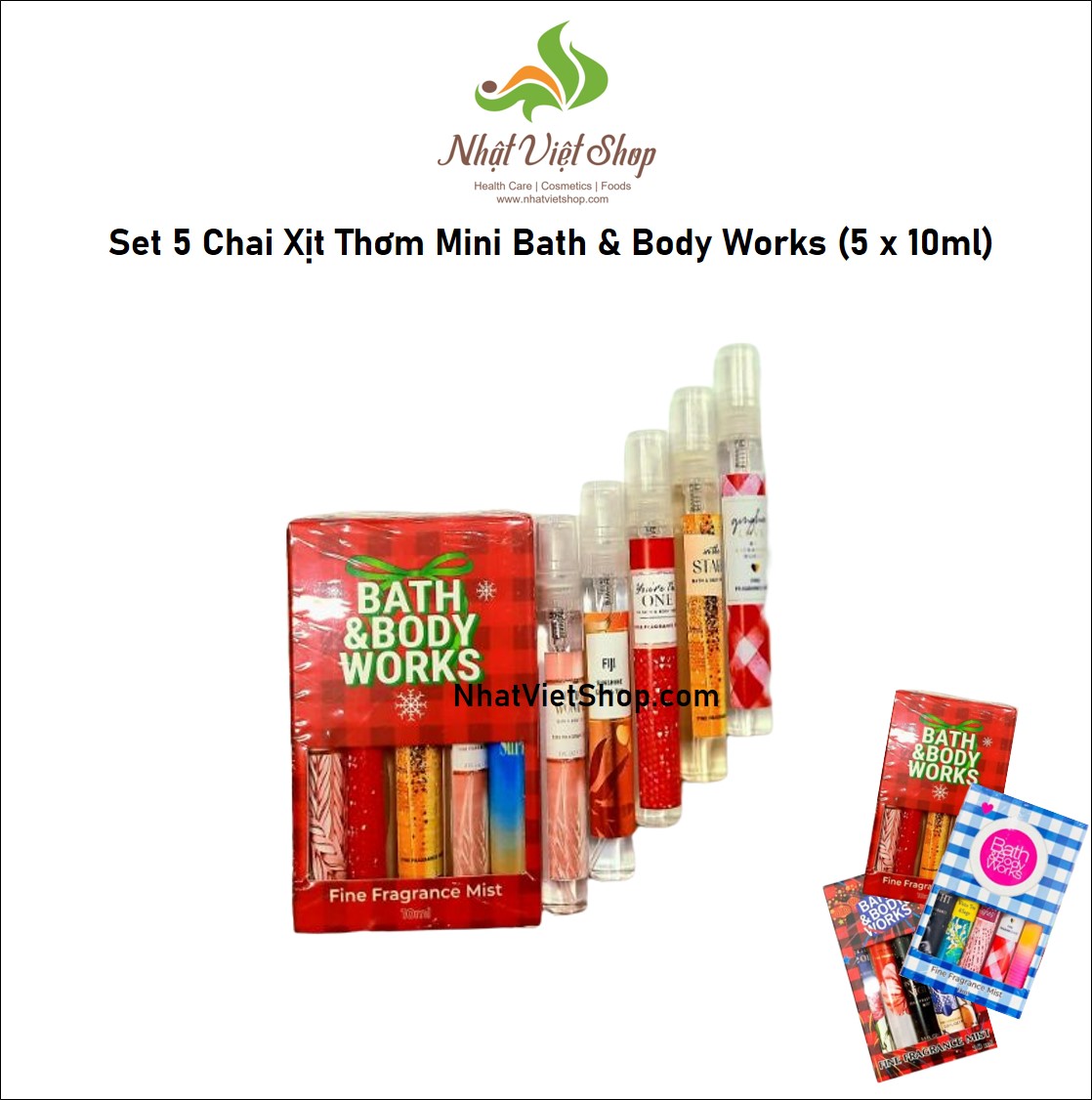 Set 5 Chai Xịt Thơm Mini Bath & Body Works (5 x 10ml) (Shop Giao ngẫu nhiên)