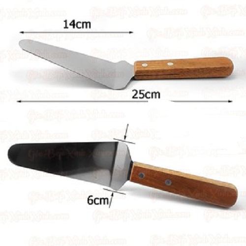 XẺNG XÚC BÁNH CÁN GỖ 25 CM (lưỡi tam giác)