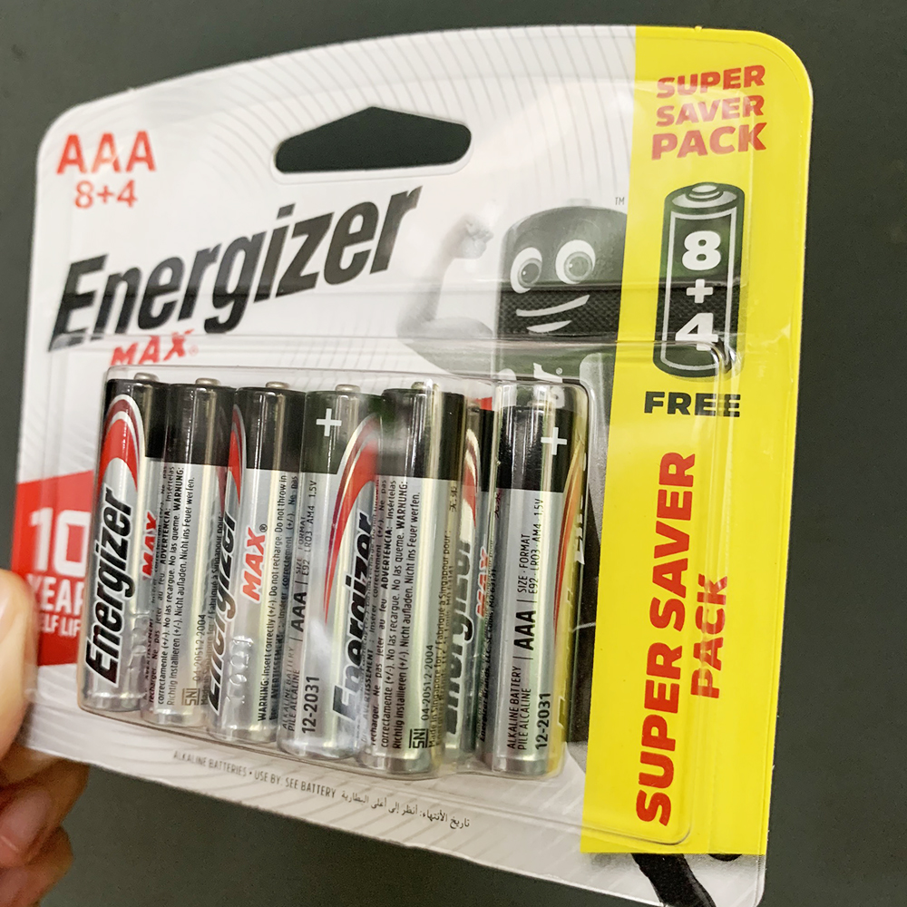 Combo 2 Vỉ Pin AAA Energizer Alkaline chính hãng (1 vỉ 12 viên)