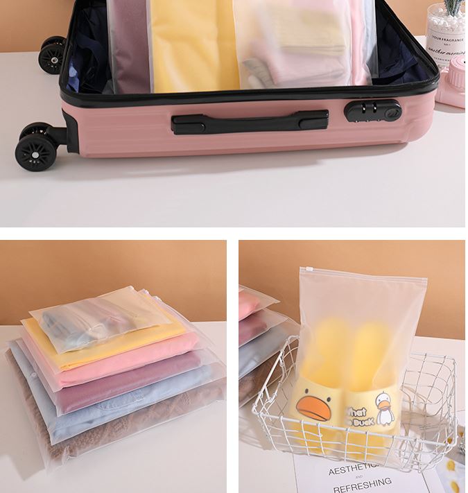 COMBO 10 TÚI ZIP ĐỰNG ĐỒ DU LỊCH LỤA MỜ - NHIỀU SIZE