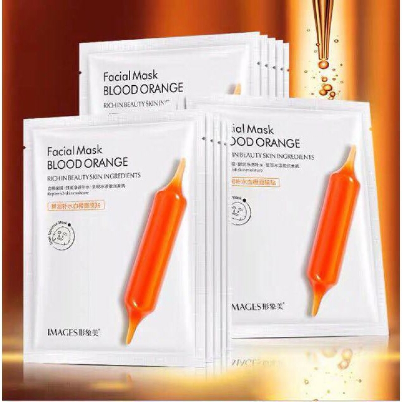 Combo 5 Mặt nạ giấy tinh chất CAM ĐỎ dưỡng da mụn cấp ẩm thải độc B lood Orange Images