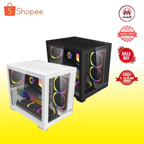 Case máy tính MIK LV12 (Black/Snow White)