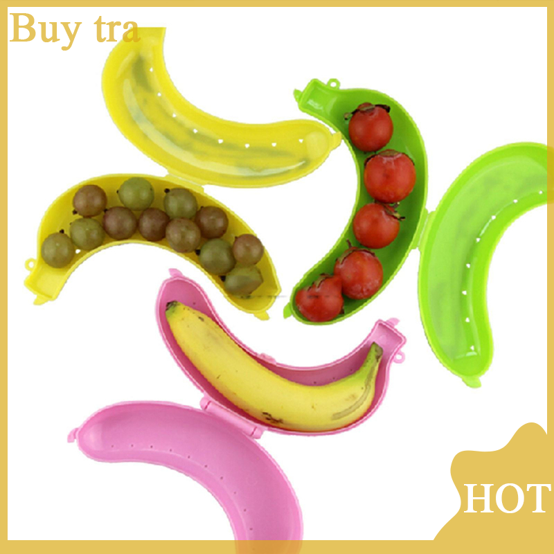 [Buytra] [Hot Sale] Cute 3 Colors Fruit Banana Protector Box Holder Case Lunch Container Storage