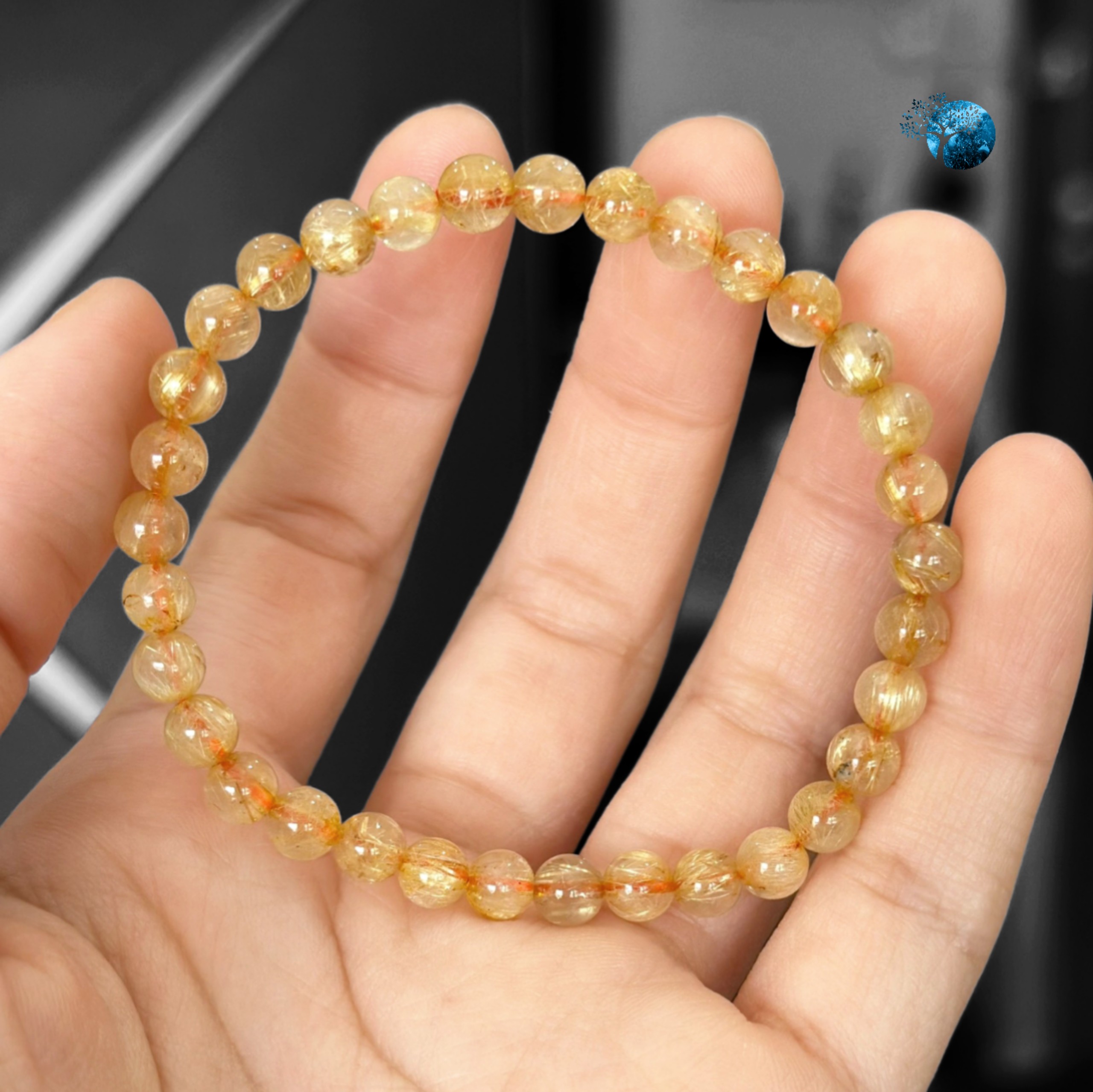 Vòng tay đá thạch anh tóc vàng 4.5mm
