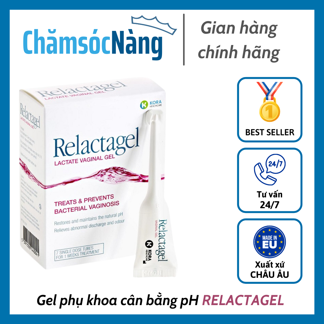 Relactagel gel phụ khoa cân bằng ph hỗ trợ giảm viêm nhiễm, tái viêm vùng nhạy cảm, chăm sóc vùng kín xuất xứ châu âu chăm sóc nàng