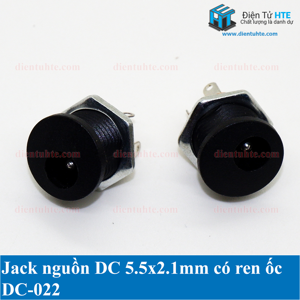 Combo 10 Jack nguồn DC 5.5x2.1mm có ren ốc DC-022 DC022