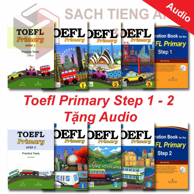 Sách - Toefl Primary Step 1+2 -  Tặng File nghe mp3( Bản đen trắng )