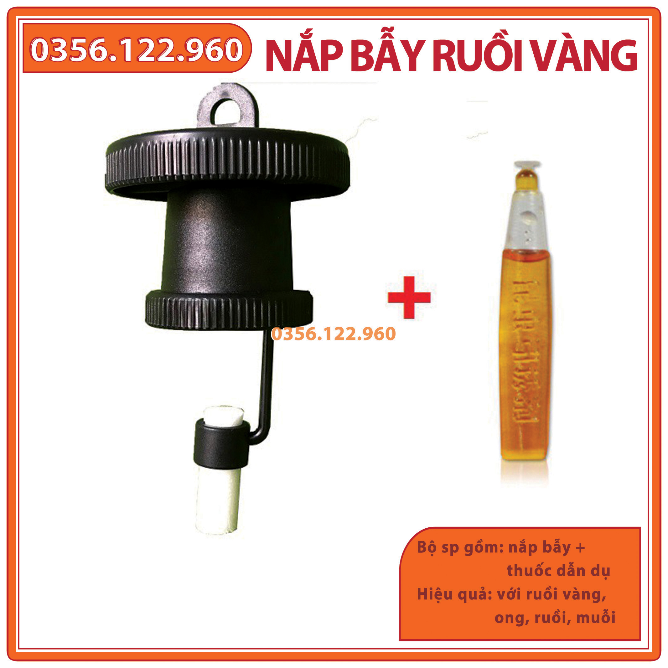 Nắp bẫy Ruồi vàng + chất dẫn dụ - Dụng cụ bẫy Ruồi, muỗi, ong