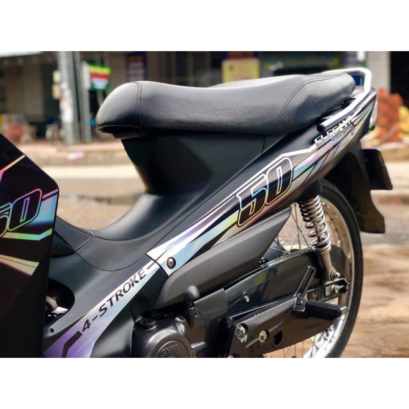 Tem elegant đen bạc crom