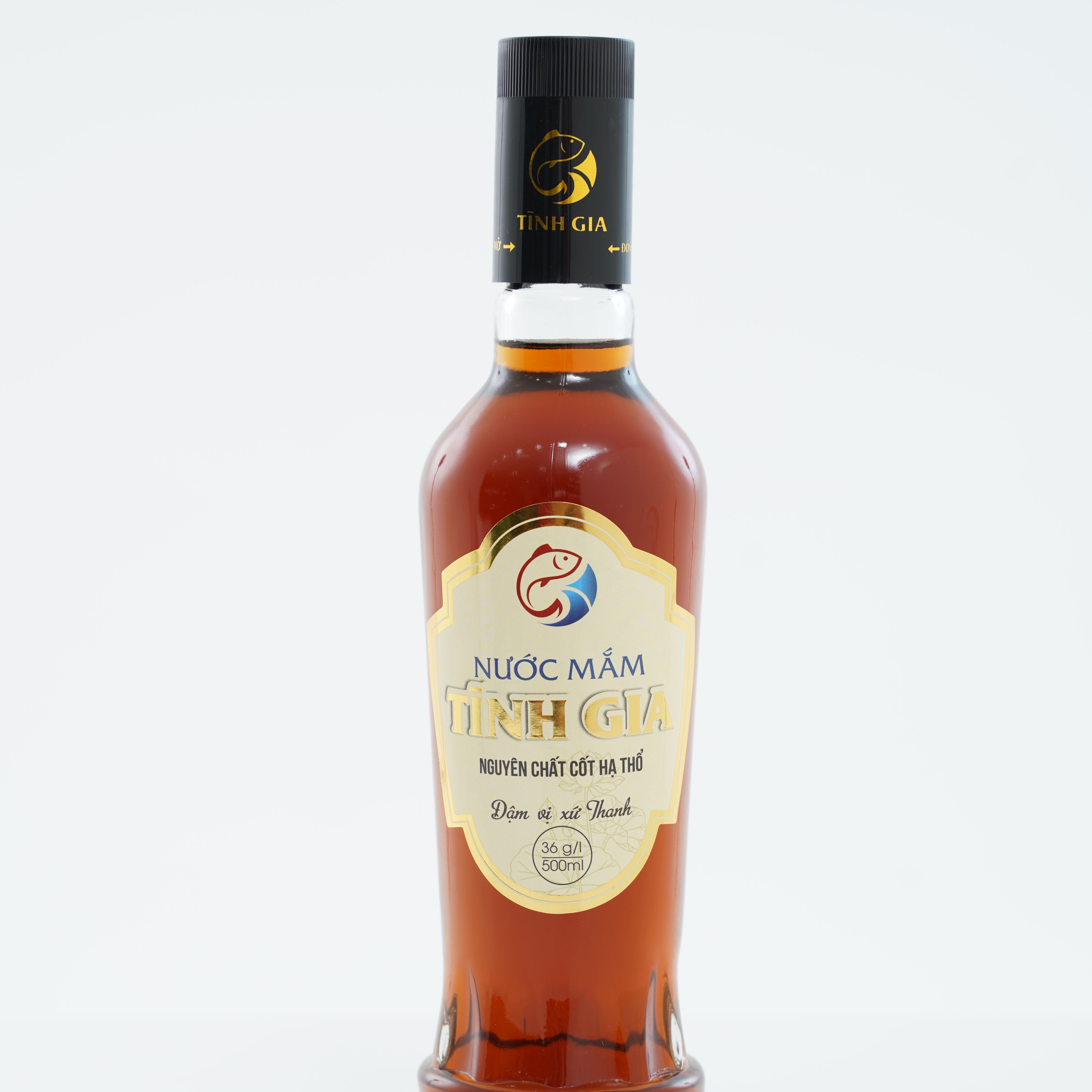 Nước mắm cá cơm hạ thổ tĩnh gia - độ đạm 36 thủy tinh 500ml