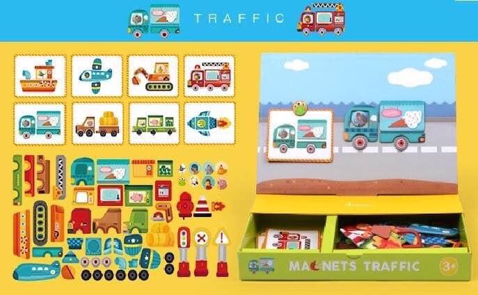 Bộ xếp hình nam châm Magnet Traffic Mideer