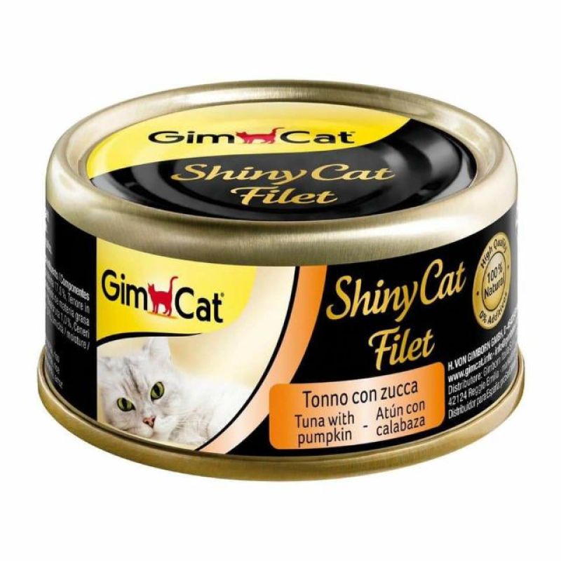 Pate Gimcat Shiny Cat Filet 70g - Cá Ngừ và Bí Đỏ