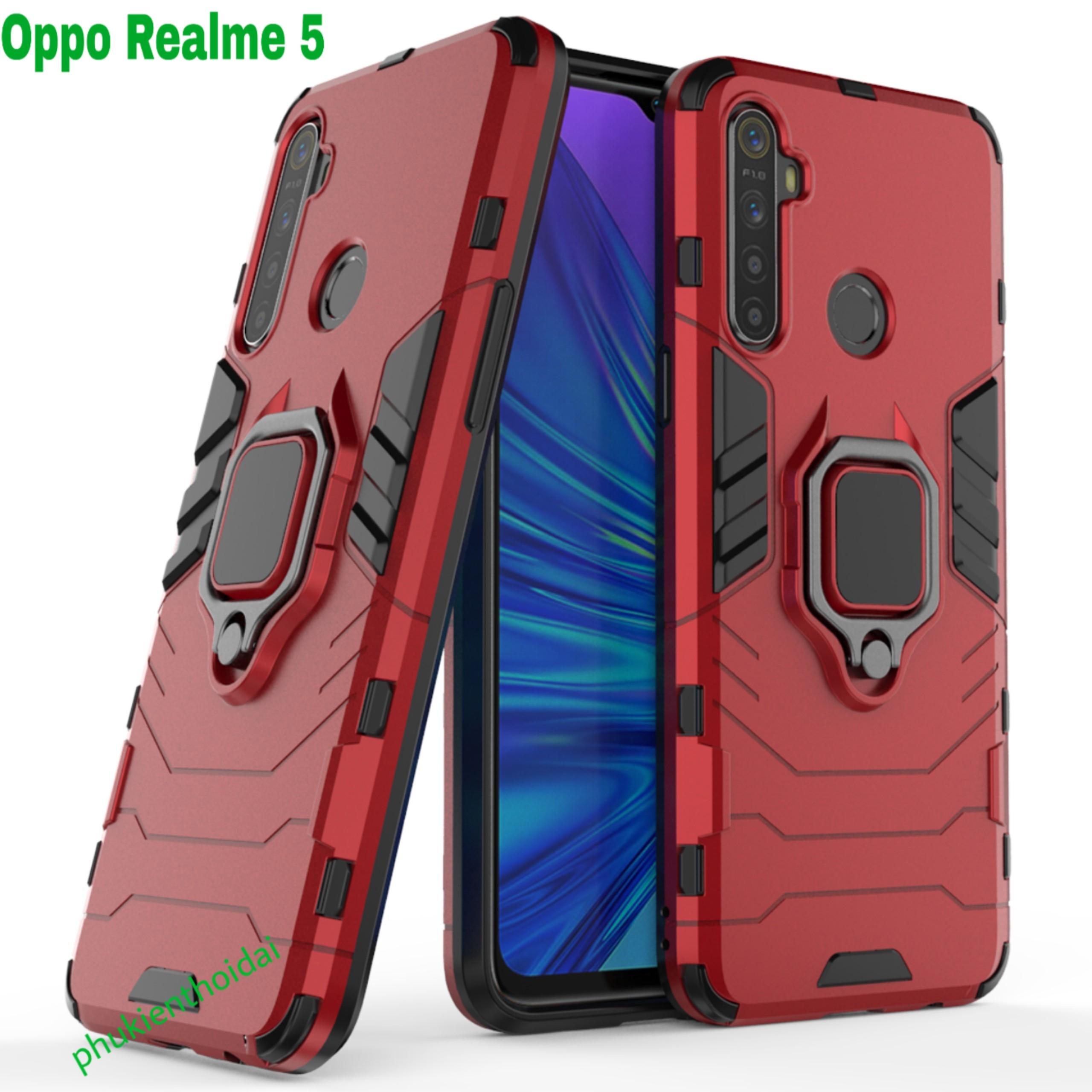 Ốp lưng Iron Man Iring cho Oppo Realme 5 / 5i / 5s dùng chung chống sốc cao cấp kiêm nhẫn hút ô tô