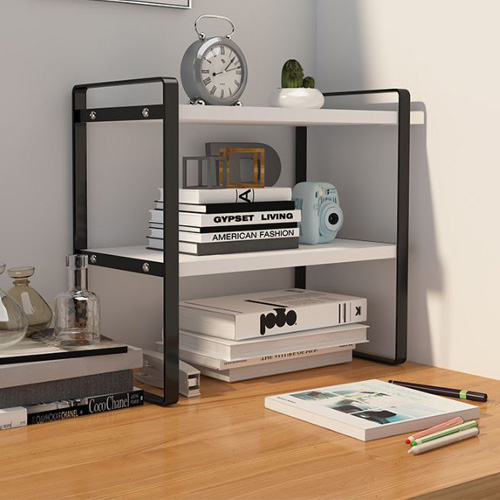 Kệ sách kệ trang trí để bàn mini chân sắt mặt gỗ