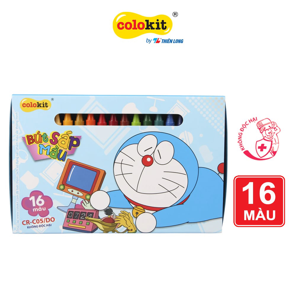 Bút Sáp 24 và 16 màu Thiên Long Colokit Doraemon