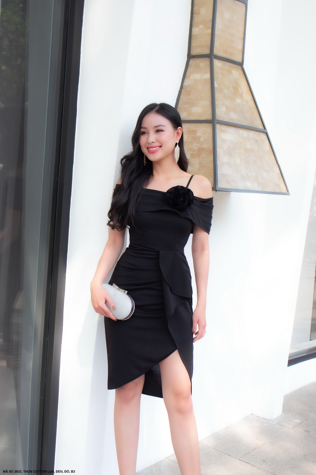 MYDU SHOP | MS 2633 – Đầm Trễ Vai Xếp Ly Dấu Bụng Thanh Lịch, Tôn Dáng