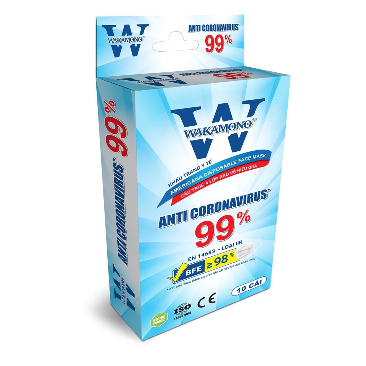 KHẨU TRANG WAKAMONO (4 LỚP, HỘP 10 CÁI) - KHO HCM